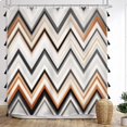 thumbnail image 1 of Colorful Tassel Shower Curtain Abstract Geometric Stripe Bathroom Curtains Set Modern Lines Chevron Simple Minimalist 72Wx72L Inches Bath Accessories Art Home Decor Fabric 12 Pack Hooks, 1 of 5