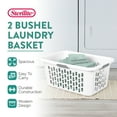 thumbnail image 2 of Sterilite Laundry Basket, 2 Bushel Plastic Hamper with Handles, White, 24 Pack, 2 of 8