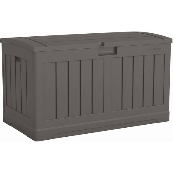 ZALIX 50 Gallon Plastic Deck Box with Molded Lockable Feature and Weathertight Construction for Home, Patio, Lawn, and Garden Storage, Gray