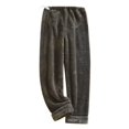 thumbnail image 1 of Gibobby pantalones de mezclilla para mujer Pantalones de maternidad gruesos de terciopelo para mujer, pantalones de soporte para el vientre, pijamas de Color sólido para otoño e invierno, (Gris, XL), 1 of 3