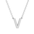 thumbnail image 5 of Araiya Fine Jewelry Sterling Silver Diamond V Initial Pendant with Silver Cable Chain Necklace (1/20 cttw, I-J Color, I2-I3 Clarity), 18", 5 of 6
