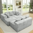 thumbnail image 5 of LiviNest Modular U-Shaped Sectional Sofa: 130-inch 4-Seater with Reversible Chaise & Plush Corduroy Fabric - Large Comfortable Couch for Family Living Room & Home Relaxation, 5 of 6