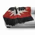 thumbnail image 3 of Fitness Soft Flannel Fleece Throw Blanket, Grunge Display of Hand Lifting Dumbbell Effect Workout Vintage Design, Cozy Plush for Indoor and Outdoor Use, 50" x 70", Vermilion Black Cream, by Ambesonne, 3 of 6