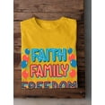 thumbnail image 3 of Faith Family Freedom Neons T-Shirt Men -Image by Shutterstock, Male Small, 3 of 4