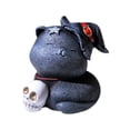 thumbnail image 3 of Estatua de gato de resina, recuerdo para amantes del té, decoración del hogar A, 3 of 9