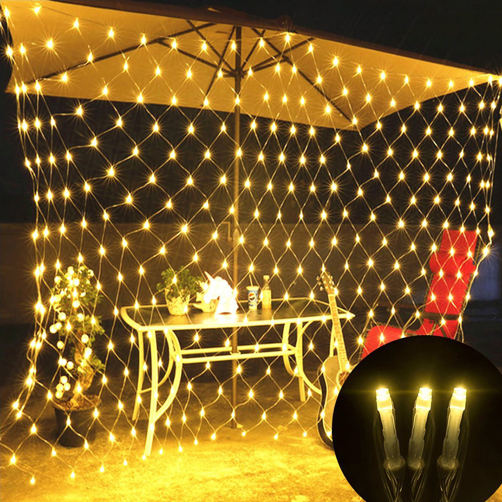 Rosnek Led Net String Lights Outdoor Waterproof Party Wedding Christmas  Decor Mesh Lights Fairy String Light