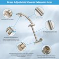 thumbnail image 2 of Hibbent All Metal Rain Shower Head, 10'' High Pressure Rainfall Showerhead with 16" Shower Head Extension Arm, Solid Brass Adjustable Shower Arm Extender, Waterfall Fixed Showerheads, Brushed Nickel, 2 of 7