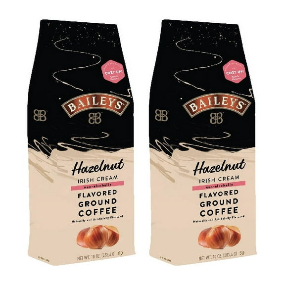 Bailey's Hazelnut Irish Cream, Flavored Ground Coffee, 2 bags (10 oz each)