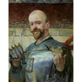 thumbnail image 3 of Jacek Malczewski 20x24 Black Modern Framed Museum Art Print Titled - Self-Portrait in Armour with Fiddles (1908), 3 of 5