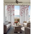 thumbnail image 3 of Pink Leaves Black Out Curtains 54 Inch Long, Short Curtains for Small Window, Summer Botanical Room Darkening Farmhouse Window Curtains for Kitchen Bedroom 42"x54" 2 Panels, 3 of 8