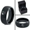 thumbnail image 4 of Graduation Tungsten Gamer Black Initial Ring His And Hers Rings Everyday Jewelry Mom Men, 4 of 7