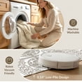 thumbnail image 5 of ODIKA 5'x7' White Taupe Floral Medallion Design Washable Area Rug Elegant Ornamental Patterns with Classic Charm for Small Living Room, Bedroom, Easy Care, Non-Shedding, Pet Friendly, 5 of 7