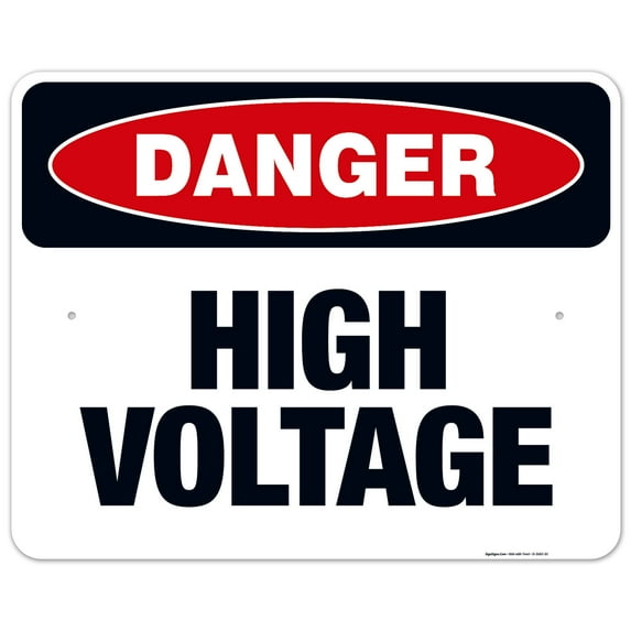 Danger High Voltage Sign, OSHA Danger Sign, 24x30 Aluminum