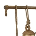 thumbnail image 6 of DecMode Gold Metal Tibetan Inspired Decorative Cow Bells with 12 Bells on Jute Hanging Rope and Metal Rod, 6 of 13