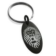 thumbnail image 1 of Stainless Steel Pharaoh Lion King Engraved Small Oval Charm Keychain Keyring, 1 of 1