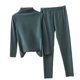 thumbnail image 1 of Sonducket Ropa interior térmica de algodón grueso para mujer, pijama adelgazante, traje de cuello medio alto, camisa cálida, Top cálido, pantalones, conjuntos de ropa Verde oscuro SG Sonducket AP013788-23, 1 of 6