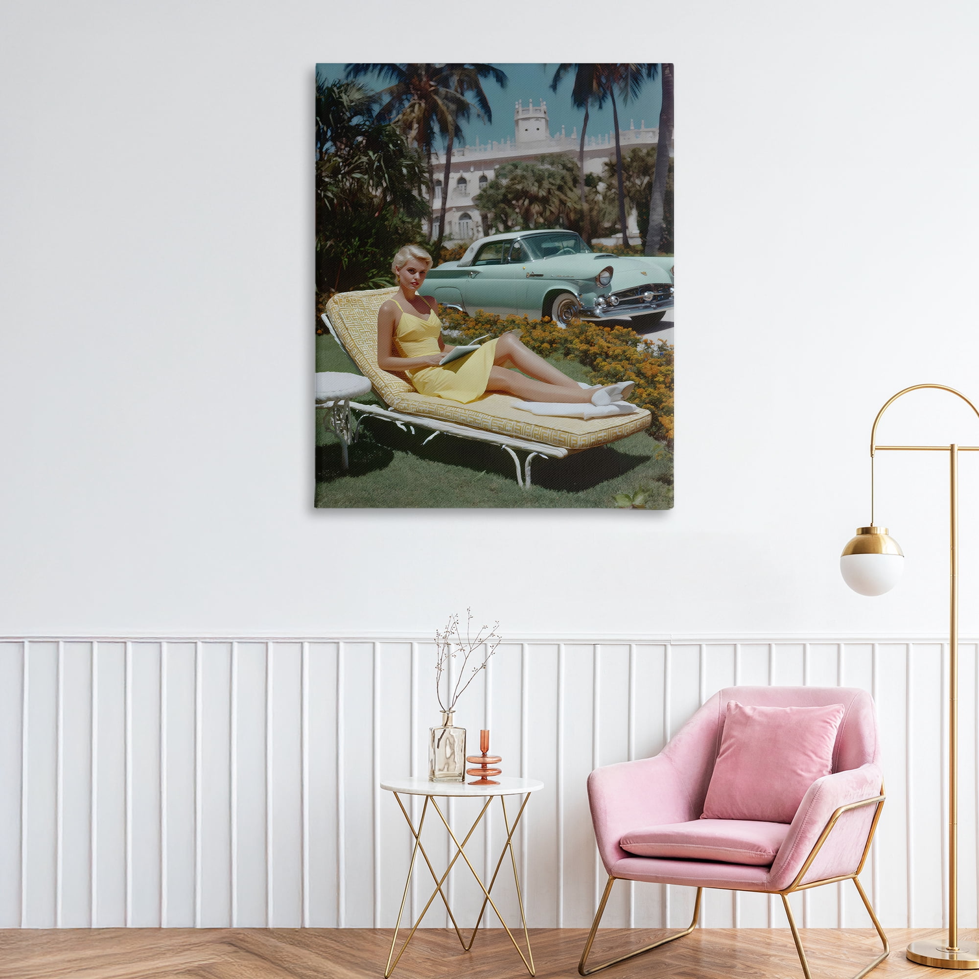 Stupell Industries Vintage Sunbathing Woman Canvas Wall Art, design by Franklyn Gregory