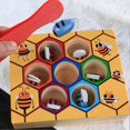 thumbnail image 3 of Bee Hive Matching Game Wooden Color Sorting Toddler Fine Motor Skills Toys Preschool Learning for Toddler, 3 of 4
