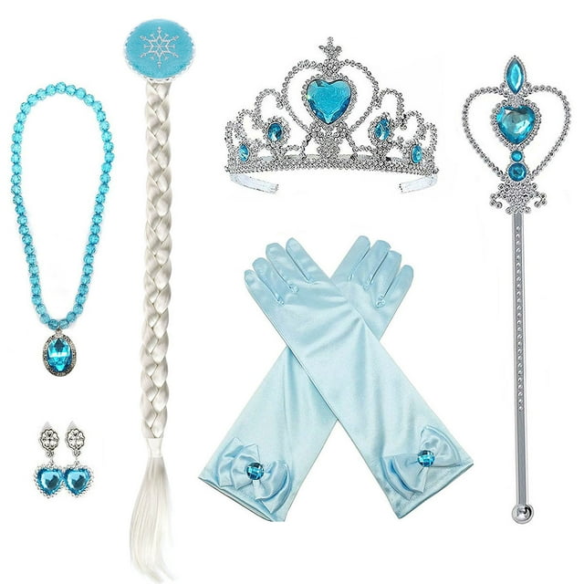 HAWEE Snow Queen Princess Elsa Costumes Princess Dress Up Party Cosplay Costume with Cape