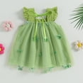 thumbnail image 4 of Musuos Baby Girls Summer Princess Dress, 6 9 12 18 24Months Fly Sleeve Square Neck 3D Butterfly Tutu Tulle Dress Infant Outfit, 4 of 9