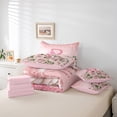 thumbnail image 6 of Manfei Personalized Initial 7-Piece Twin Bedding Sets,Pink Sequin Bedding Comforter Set,Rose Bow Breathable Sheet Sets,Ultra Soft Cute Home Decor,Reversible, 6 of 8