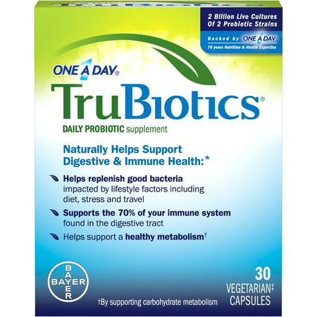 One A Day TruBiotics, Daily Probiotic Supplement for Digestive Health, 30-Capsule Box
