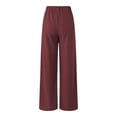 thumbnail image 5 of Jxximdong Palazzo Pants for Women, Elegant Loose Wide Leg Palazzo Pants Plain Lightweight Stretchy Casual Trousers with Pockets, Red Womens Casual Trousers, 5 of 7