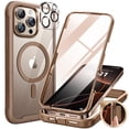 thumbnail image 1 of Funda magnética Miracase para iPhone 16 Pro con pantalla dorada, 1 of 8