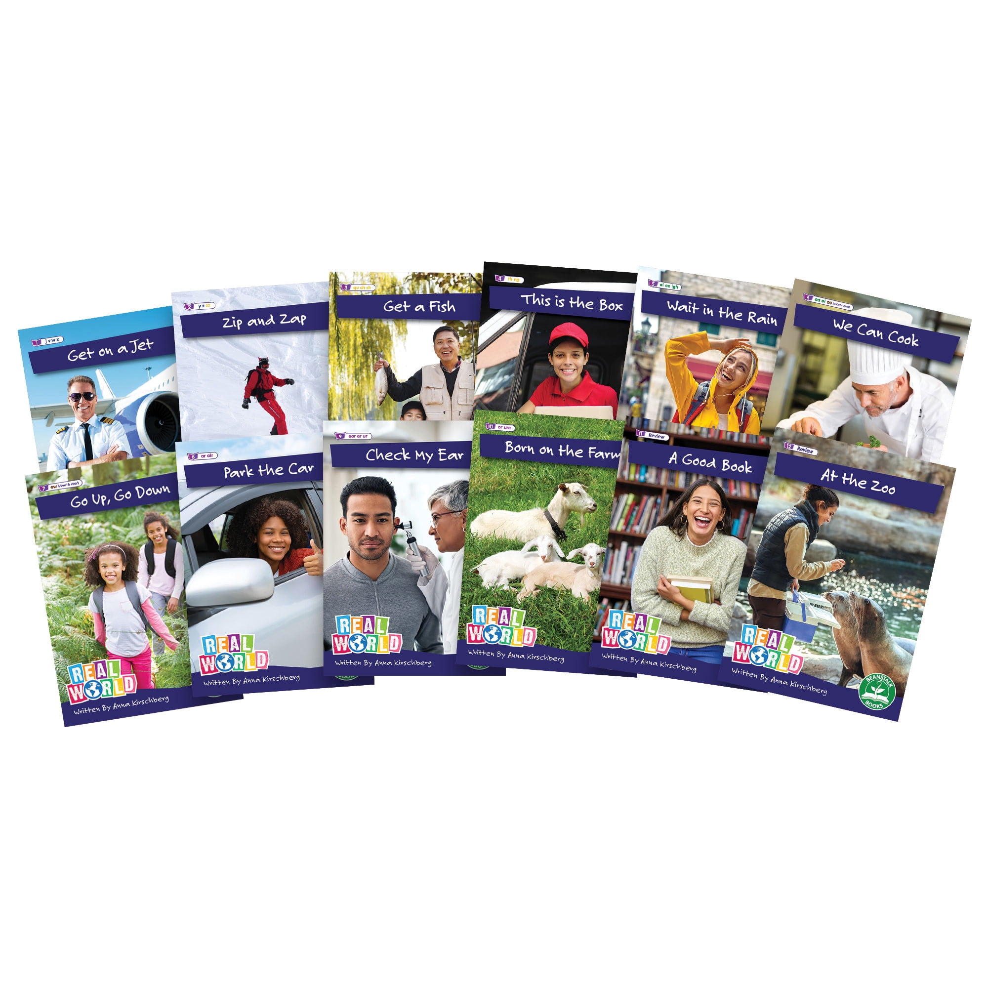 Junior Learning: Real World - Phase 3 - Non-Fiction Hi-Lo Decodables, 6 Books, Letter Sounds, Week-By-Week Rainbow Phonics, Kids Reading Development