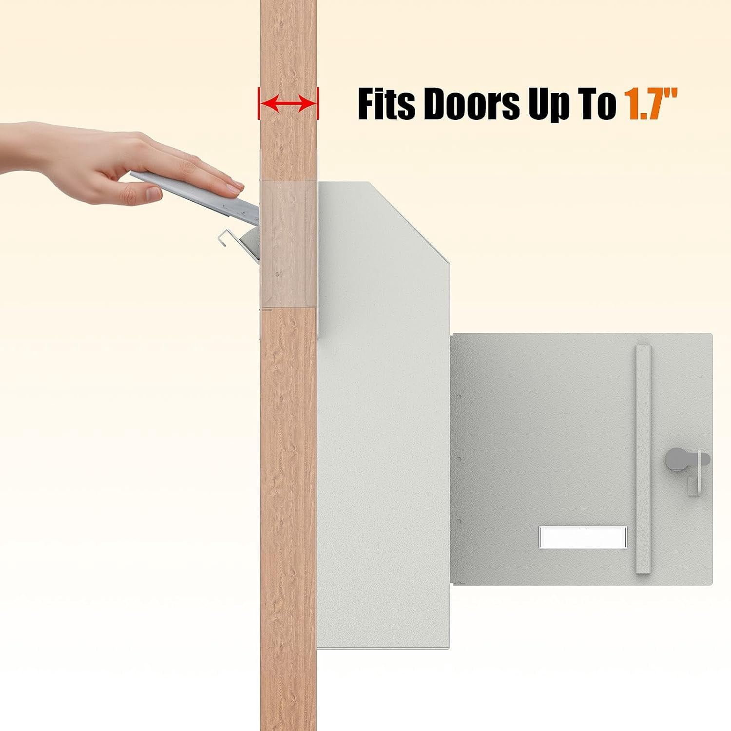 Metateel Door Drop Box for Mail, Rent, Deposit, and Night Key - Through The Door Locking Steel Mailbox with Rear Access | 9.75” L x 4.25” W x 14.75” H (White)