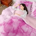 thumbnail image 4 of Homewish Gradient Marble Bedding Comforter Set 7 Pieces for Boys Girls,Abstract Stone Pattern Full Bedding Set Lightweight,Marbling Watercolor Fitted Sheet Flat Sheet,Breathable Home Decor, 4 of 8