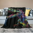 thumbnail image 2 of JEUXUS  Dinosaur Gifts Blanket, Dinosaur Blanket for Boys Girls Kids, T-Rex Dino Throw Blanket, Dinosaur Emitting Rainbow Sparkles in Space Blanket, Unique Christmas Boy Gift Ideas,, 2 of 6