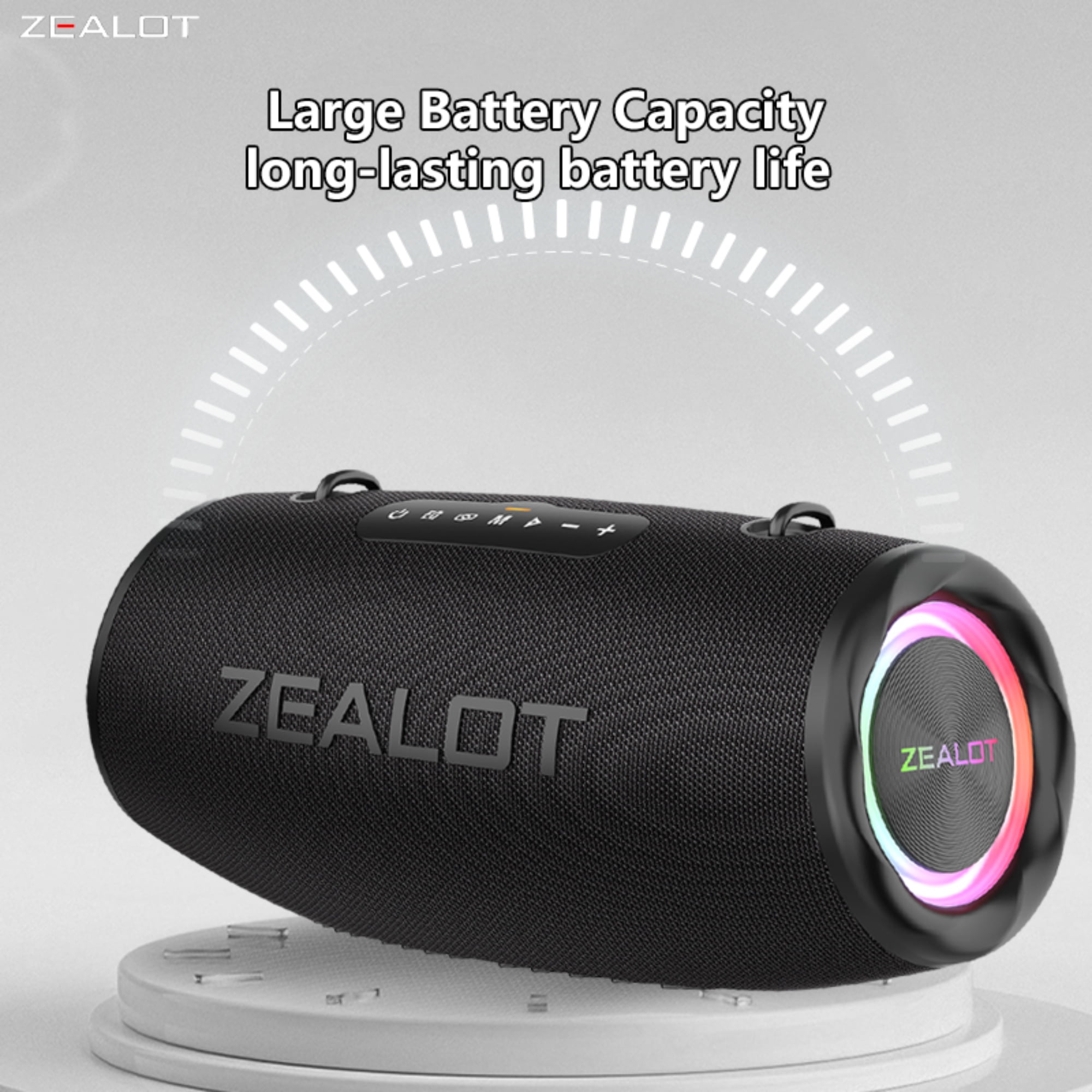 ZEALOT Outdoor Bluetooth Speaker 250W, IPX6 Waterproof Wireless Portable Speaker with Power Bank, Bluetooth 5.3, 30H Playtime for Camping, Beach, Pool Party, Hiking, Backyard, Blue