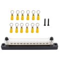 thumbnail image 2 of Bloque de terminales de distribución de energía con barra colectora de cubierta 150A para automoción marina 12 Vías Negro Cola Bloque de distribución de energía, 2 of 8