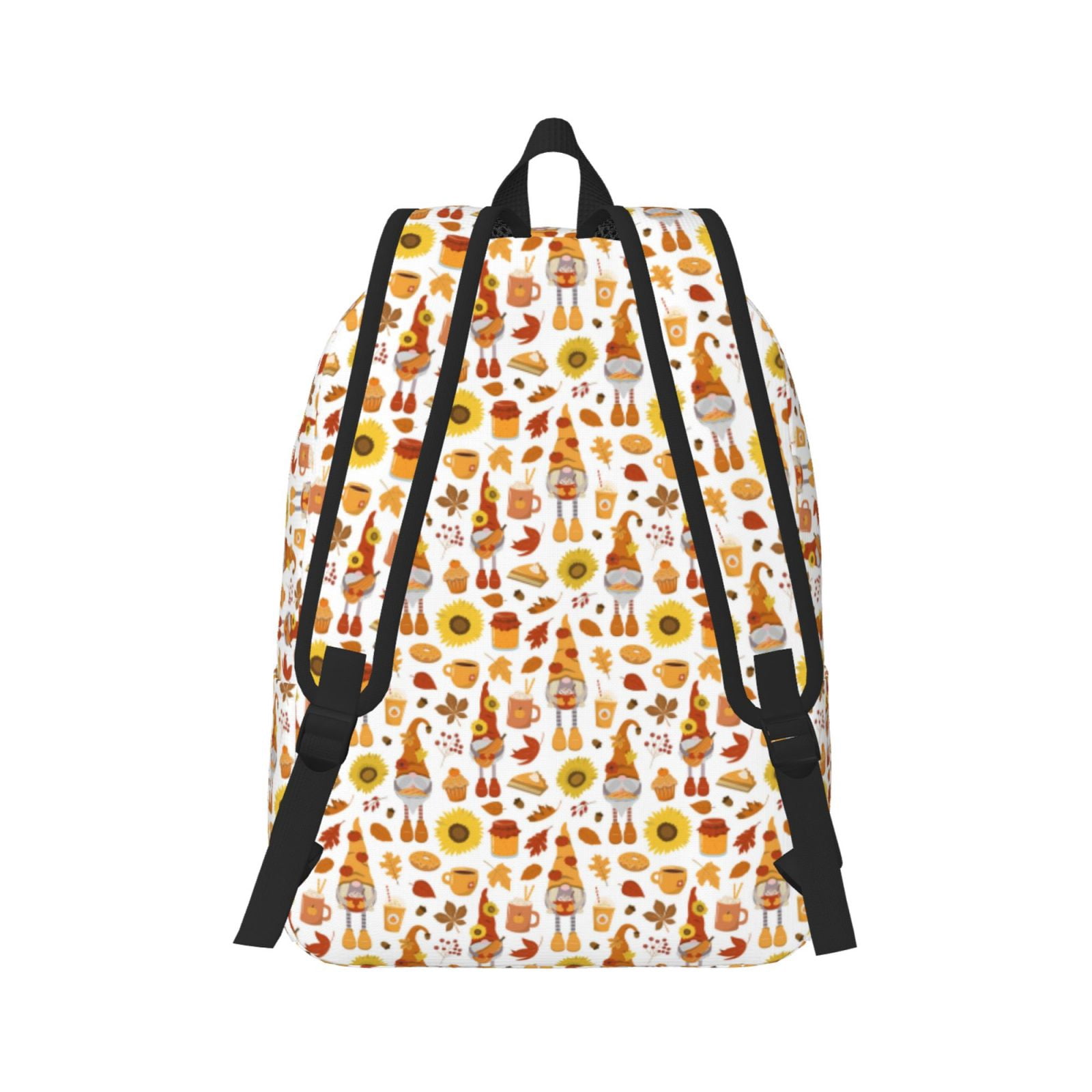 Xecao Gnomes Autumn Harvest for Canvas College Laptop Backpack, Durable Rucksack Travel Notebook Bag School Backpack Book Bag for Men Women