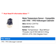 thumbnail image 2 of Water Temperature Sensor - Compatible with 1990 - 1993 Volkswagen Cabriolet 1991 1992, 2 of 2