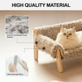 thumbnail image 6 of Mewoofun Pet Wooden Couch Bed Furniture Washable Beds with Plush for Cats & Litter Small Dogs, Plush Brown, 6 of 8