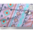 thumbnail image 2 of Soimoi Japan Crepe Satin Fabric Aztec Geometric Decor Fabric Printed Yard 42 Inch Wide, 2 of 3