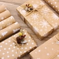 thumbnail image 2 of 10 rollos de papel Kraft para envolver Navidad, rollo de papel de regalo reciclable, paquete de rollos para envolver regalos, envoltorio de regalo con patrón navideño surtido, papel de regalo de Navi JAMW Sencillez, 2 of 5
