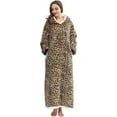 thumbnail image 4 of HBlife Oversized Long Wearable Blanket Hoodie for Adult, Thick Sherpa Sweatshirt with Elastic Sleeves and Giant Pockets Super Warm and Cozy Fuzzy Plush Fleece Blanket Jacket, Leopard, 4 of 7