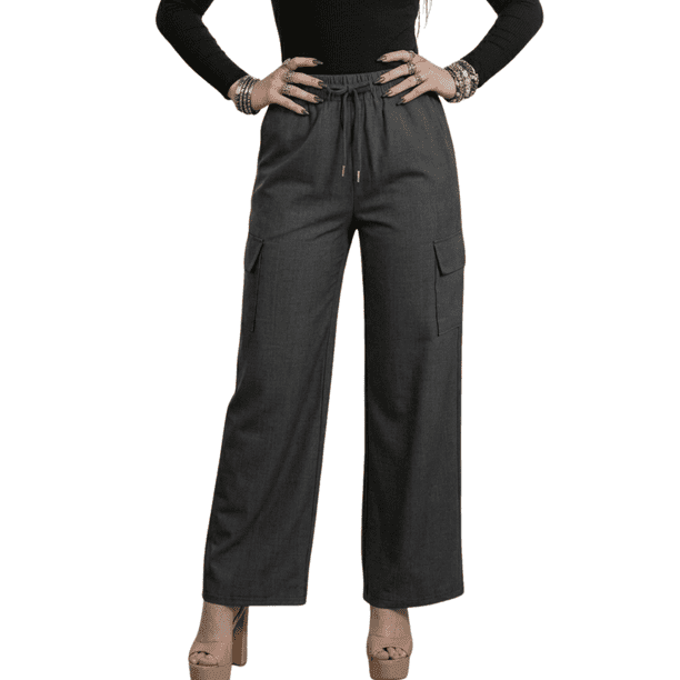 PANTALONES RELAJADOS PARA MUJER DE DISEÑO UNICO WIDE LEGS DE CINTURA ALTA