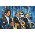 thumbnail image 2 of Stevens, Allayn 24x17 Black Ornate Wood Framed with Double Matting Museum Art Print Titled - Horn Section, 2 of 4