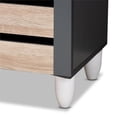 thumbnail image 3 of Bowery Hill Two-Tone Oak Wood 3-Door Shoe Cabinet in Dark Gray, 3 of 10