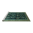 thumbnail image 2 of Ahgly Company Machine Washable Indoor Round Oriental Turquoise Blue Industrial Area Rugs, 7' Round, 2 of 4