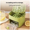 thumbnail image 3 of Machine à Glaçons à Pression - Bac à Glaçons avec Tiroir et Bac de Rangement - Grille à Glaçons Réutilisable pour Café, Cocktails et Jus - Idéale pour les Cuisines Domestiques - Machine à Glaçons Portative - Vert, 3 of 5