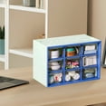 thumbnail image 4 of LAMIRO Small Drawer Organizer for Desk,Teacher Toolbox Organizer with 9 Clear Drawers Plastic Desktop Craft Storage Box for Desk Office Classroom Home,7" x 3.8" x 4.7", 4 of 7