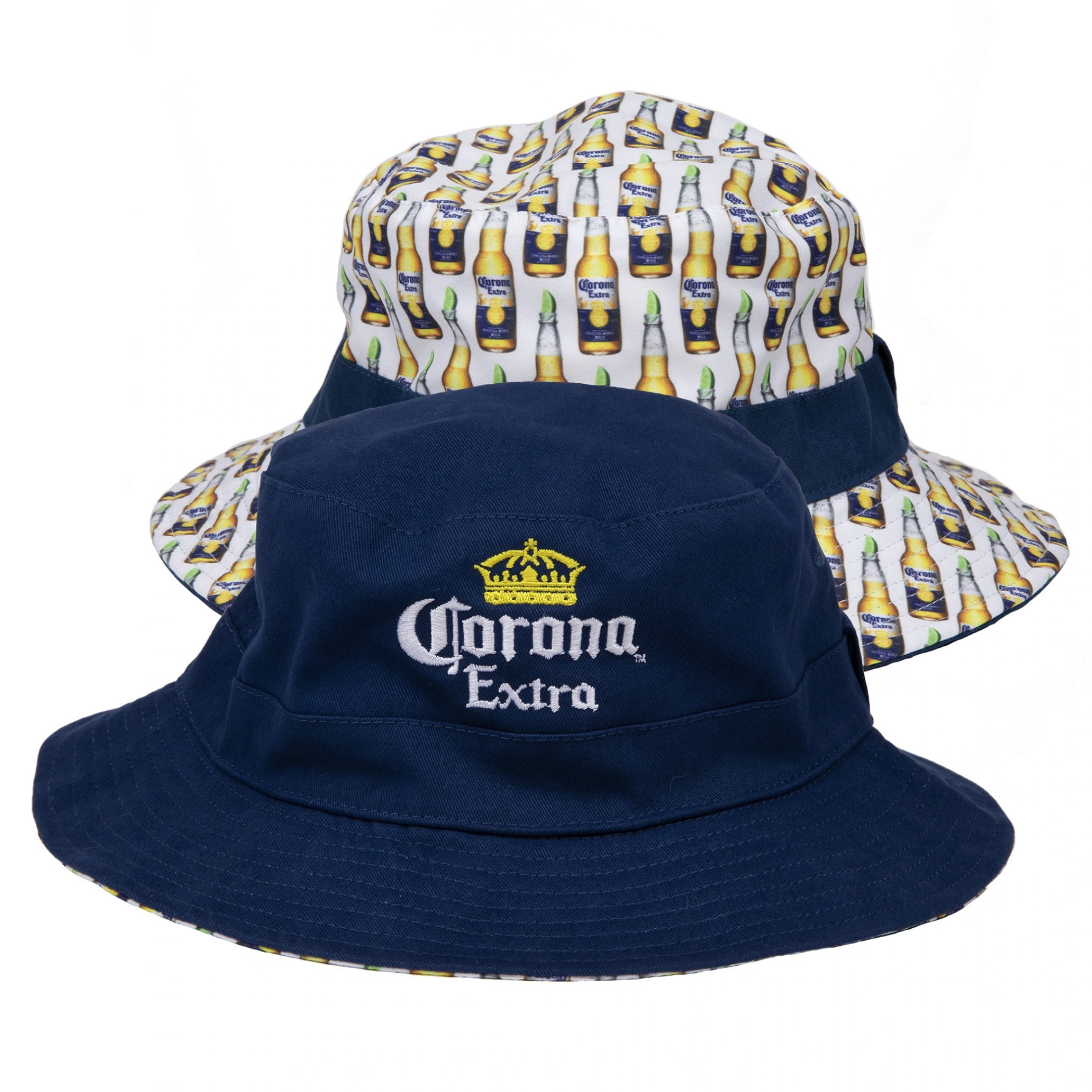 Corona Extra Reversible Bucket Hat, Blue and White Polyester