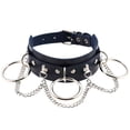 thumbnail image 2 of Qarigey Harajuku Chocker Sexy Lock Key Remaches Black Goth Punk Chokers Gothic Gargantilla Collar para mujeres Hip Hop Cosplay Ropa, zapatos y accesorios Miscelánea azul, 2 of 6