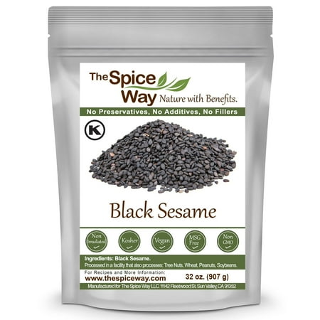 The Spice Way Black Sesame Seeds - Middle Eastern and Asian Cuisine - 32 oz.