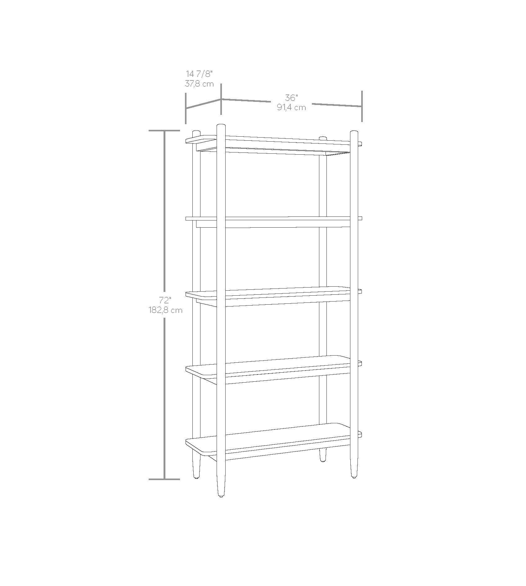 Better Homes & Gardens Springwood 5-Shelf Bookcase, Light Honey photo 7